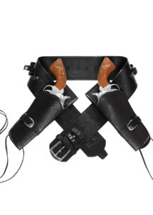holster de cowboy, étui à pistolets, étui à révolver déguisement, étuis pour armes factices, holsters, étui pistolets de cowboys, étuis de revolver pour déguisements, holsters western, Holster Double, Etuis pour Revolvers, Simili Cuir, Noir