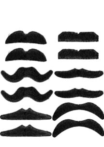 moustaches déguisements, moustaches noires, lot de moustaches
