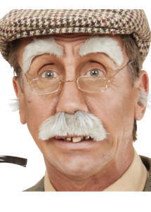 , Moustache Grise de Papy, avec Sourcils