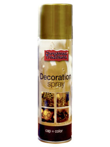 bombe de peinture dorée, accessoire décorations noël, accessoire décoration fête, accessoire décoration déguisement, aérosol peinture or