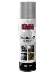 bombe de peinture argent, accessoire décorations noël, accessoire décoration fête, accessoire décoration déguisement, aérosol peinture argent