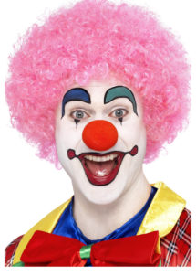 perruque de clown rouge, perruque de clown, perruque afro rose