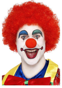 perruque de clown rouge, perruque de clown, perruque afro rouge