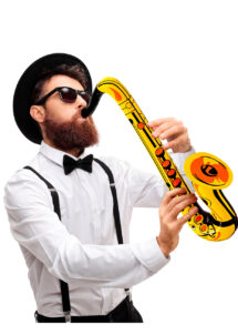saxophone gonflable, instrument de musique gonflable, faux saxophone, trompette
