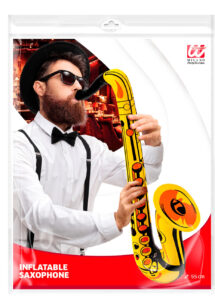 saxophone gonflable, instrument de musique gonflable, faux saxophone, trompette