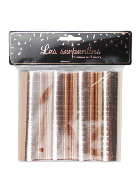 serpentins rose gold, cotillons serpentins, cotillons de réveillon, Serpentins Rose Gold x 4