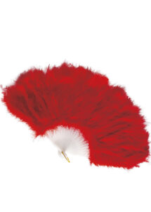 éventail en plumes rouges, accessoires en plumes, éventails de déguisement, accessoires carnaval, accessoires années 30, Eventail en Plumes Rouges