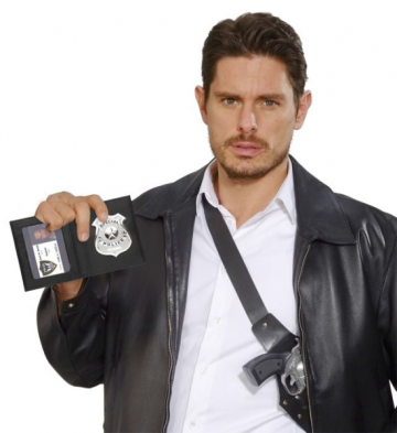 insigne de police, badge de police, insigne FBI, fausse plaque de police, accessoire déguisement de policier, faux badge de police américaine, insigne de déguisement, insigne de police, pochette de police Badge de Police sur Etui, avec Pochette Photo