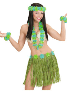 Kit Hawaï, jupe hawaï, collier hawaï, accessoires hawaïens déguisement, jupe hawaïenne déguisement, déguisement hawaï, déguisement jupe hawaïenne