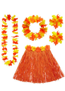 Kit Hawaï, jupe hawaï, collier hawaï, accessoires hawaïens déguisement, jupe hawaïenne déguisement, déguisement hawaï, déguisement jupe hawaïenne