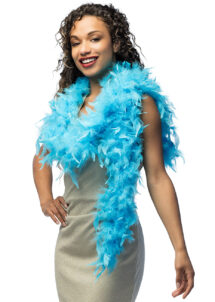 boa bleu, boa plumes bleues, accessoire années 20, accessoire années 30, accessoire charleston, Boa en Plumes Bleues, Turquoise
