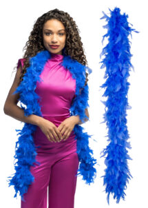 boa en plumes bleues, boa plumes années 30, écharpe plumes