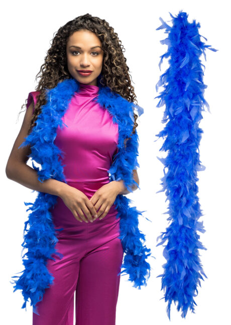 boa en plumes bleues, boa plumes années 30, écharpe plumes, Boa en Plumes Bleu Roi