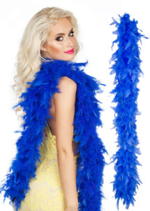 boa bleu, boa plumes bleues, accessoire années 20, accessoire années 30, accessoire charleston, Boa en Plumes Bleu Roi