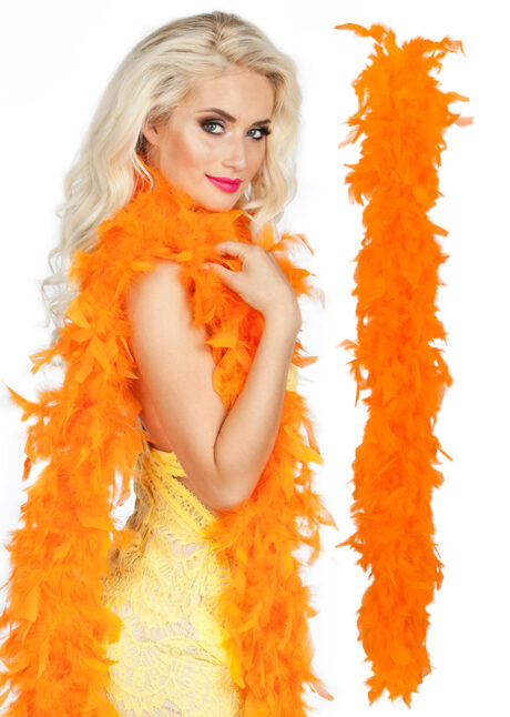 boa orange, boa plumes oranges, accessoires années 20, accessoires années 30, accessoires charleston, Boa en Plumes Oranges