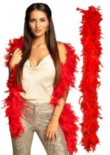 boa rouge, boa plumes, accessoires années 20, accessoire années 30, Boa en Plumes Rouges