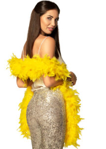 boa jaune, boa plumes jaunes, accessoire années 20, accessoire années 30, accessoire charleston