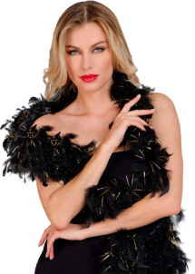 boa plumes noires, écharpe de plumes, boa cabaret, gatsby
