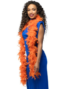 boa orange, boa plumes oranges, accessoires années 20, accessoires années 30, accessoires charleston, Boa en Plumes Oranges