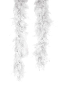 boa blanc, boa plumes blanches, accessoires années 20, Boa en Plumes Blanches