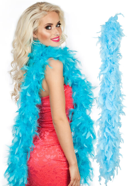 boa bleu, boa plumes bleues, accessoire années 20, accessoire années 30, accessoire charleston, Boa en Plumes Bleues, Turquoise