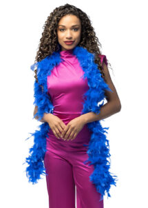 boa en plumes bleues, boa plumes années 30, écharpe plumes