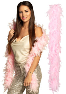 boa rose, boa plumes roses, accessoires années 20, accessoires années 30, accessoires charleston, Boa en Plumes, Rose Clair
