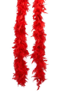 boa rouge, boa plumes, accessoires années 20, accessoire années 30, Boa en Plumes Rouges