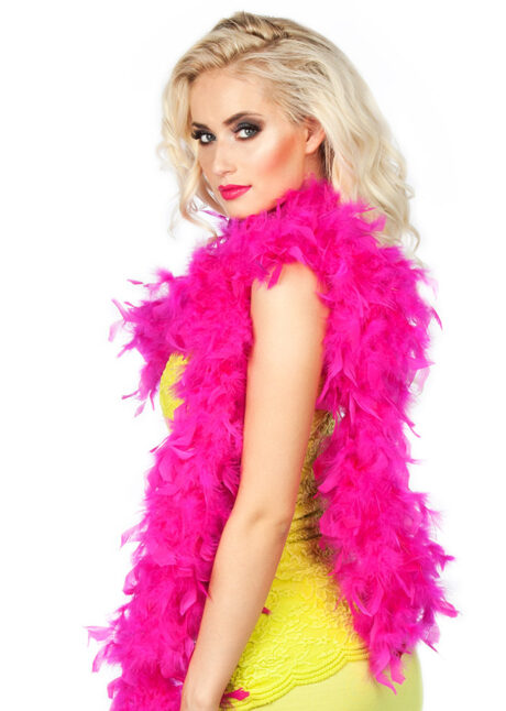 boa, boa en plumes, accessoire années 20, accessoire années 30, boa rose, Boa en Plumes, Rose Fuchsia
