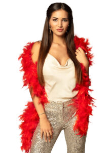 boa rouge, boa plumes, accessoires années 20, accessoire années 30