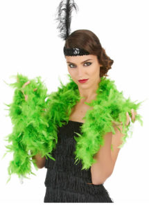 boa plumes, boa plumes vertes, boa vert, accessoire années 20, accessoire années 30