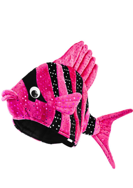 chapeau poisson, déguisement poisson, chapeau humour, chapeau thème mer, Chapeau Poisson, Rose