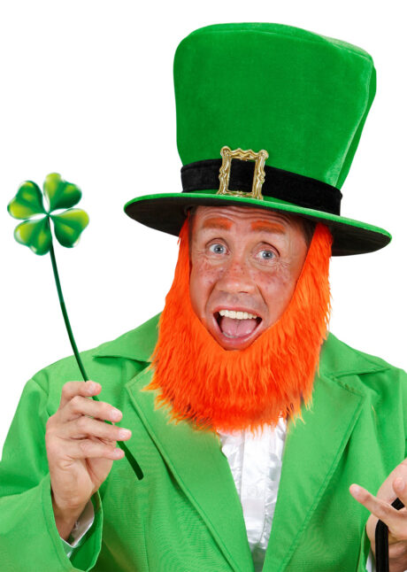 chapeau saint patrick, chapeau barbe rousse, chapeau vert saint patrick, Chapeau Saint Patrick, avec Barbe Rousse