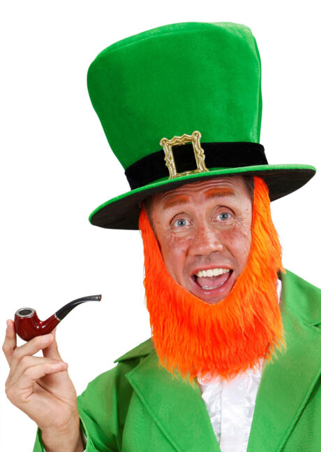 chapeau saint patrick, chapeau barbe rousse, chapeau vert saint patrick, Chapeau Saint Patrick, avec Barbe Rousse