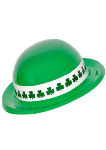 chapeaux saint patrick, chapeaux melons, chapeaux pas cher, chapeau melon, irlandais, saint patrick, trèfles, Chapeau Saint Patrick, Plastique Trèfles