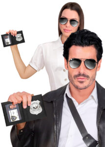 étui badge police, badge police sur pochette, insigne police