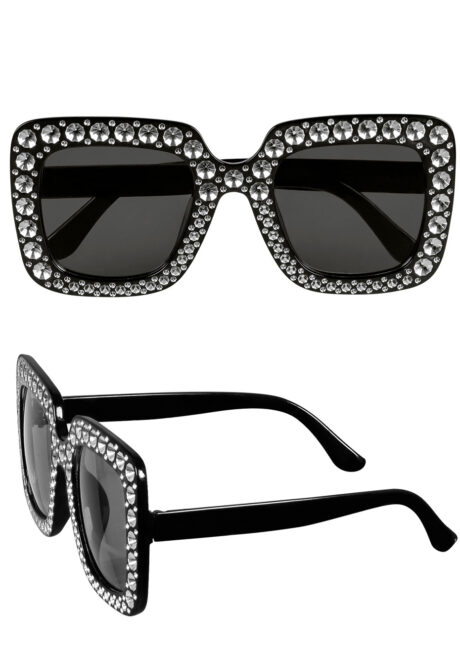 LUNETTES-DISCO-PAILLETTES-02631, Lunettes Disco, Strass Paillettes, Noir