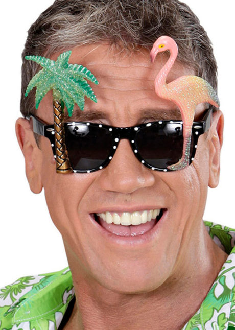 lunettes de déguisement, lunettes de fêtes, lunettes soirée déguisée, accessoires lunettes, lunettes pas chères,lunettes fantaisie, lunettes tropicales, lunettes hawaï, lunettes tropical flamand rose, Lunettes Hawaï Tropicales, Flamand Rose