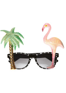lunettes de déguisement, lunettes de fêtes, lunettes soirée déguisée, accessoires lunettes, lunettes pas chères,lunettes fantaisie, lunettes tropicales, lunettes hawaï, lunettes tropical flamand rose, Lunettes Hawaï Tropicales, Flamand Rose