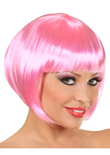 perruque rose, perruque carré rose, perruque femme rose, Perruque Chanel, Carré Rose