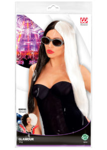 perruque de cruella, perruque noire et blanche, perruque de zombie, cheveux noirs et blancs, perruque pas cher, perruque de femme paris, perruque halloween