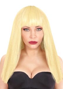 perruque blonde longue, perruque longue frange, perruque Barbie