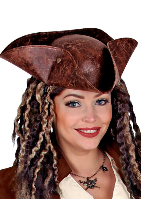 tricorne de pirate, chapeau de pirate simili cuir, tricorne de pirate, Chapeau de Pirate, Tricorne