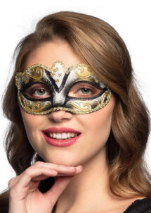 masque vénitien, loup vénitien, masque carnaval de Venise, masque vénitien paillettes dorées, paillettes noires