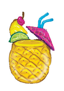 ballon héium, ballon ananas cocktail tropical, ballons à l'hélium, décorations tropicales, ballon géant aluminium