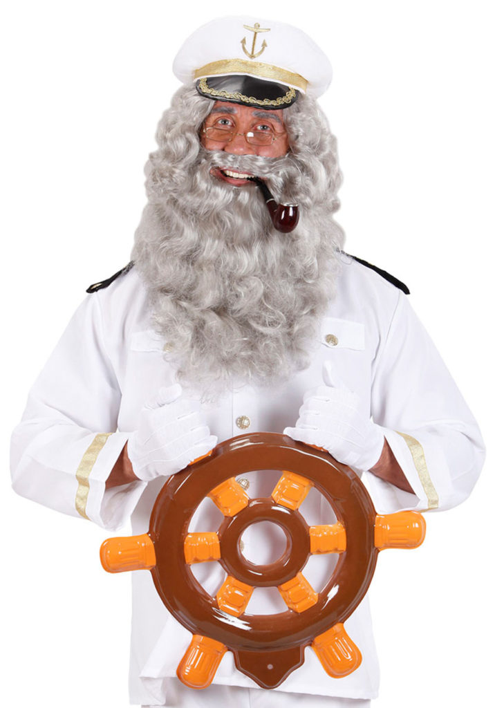 Barbe Grise Poivre Et Sel - Mi-Longue, Avec Élastiques