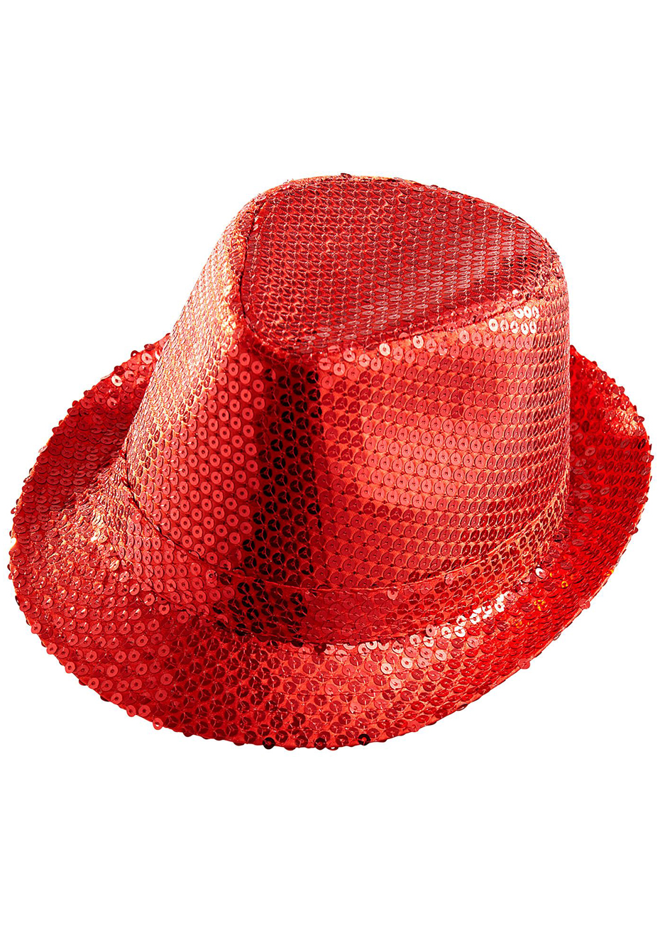 Chapeau Borsalino Paillettes Sequins, Rouge - Aux Feux de la Fête