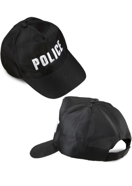 casquette police, accessoires déguisement police, casquette de policier, déguisement policier, casquettes police, Casquette de Police, Brodée
