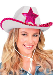 chapeau cowboy, chapeau cowboy femme paillettes, chapeau cowboy paillettes roses, Chapeau de Cowboy, Etoile Paillettes