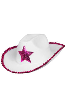 chapeau cowboy, chapeau cowboy femme paillettes, chapeau cowboy paillettes roses, Chapeau de Cowboy, Etoile Paillettes